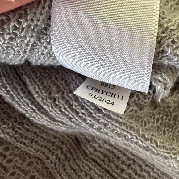 AEROPOSTALE Sweater Womens Medium Gray Cardigan Plunging V-Neck Fitted Retro Y2K - Picture 9 of 12